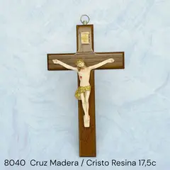 GENERICO - Crucifijo Italiano de Madera y Cuerpo en resina pintada