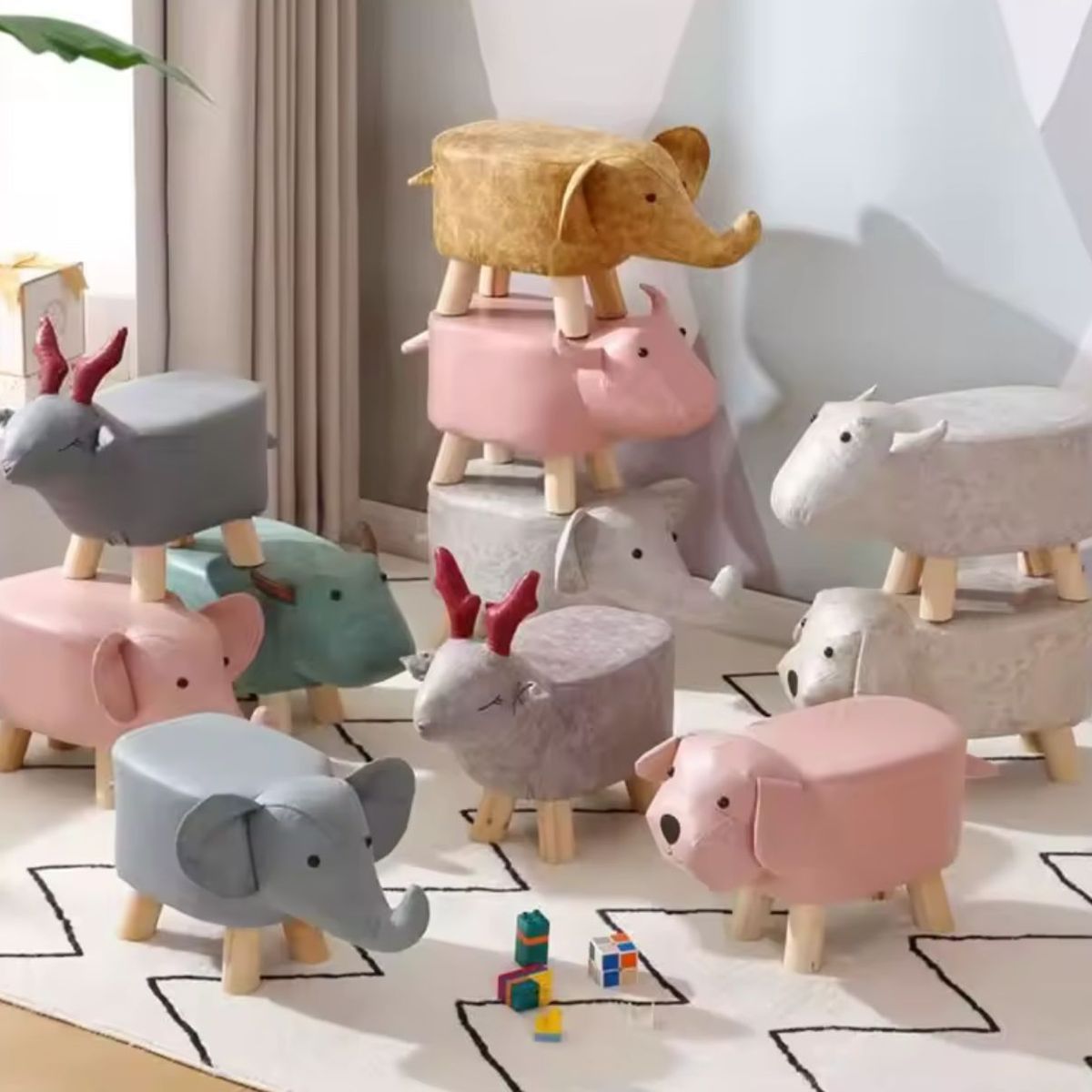 GENERICO - Sillón Infantil De Madera Tipo Taburete Diseño Animal