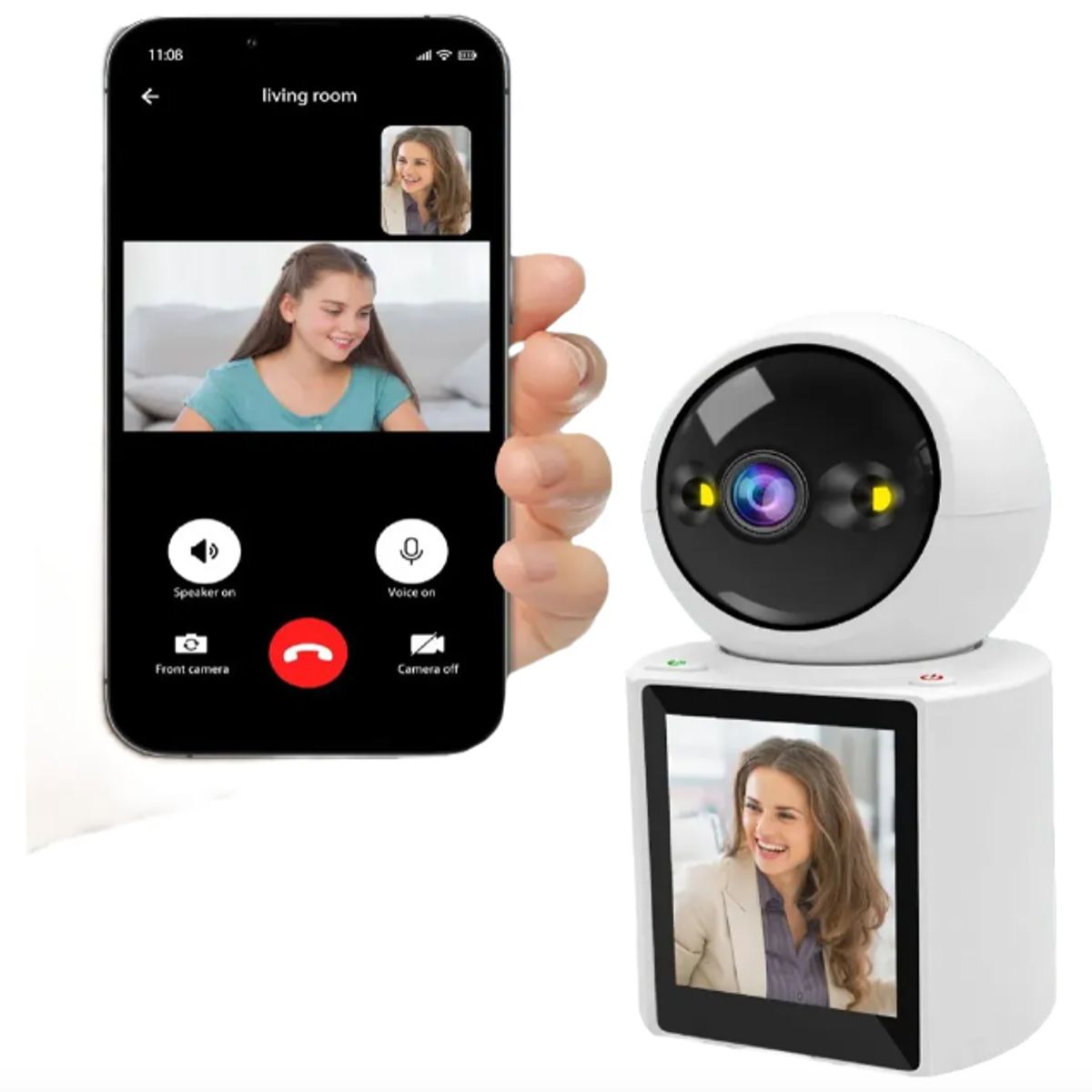 GENERICO - Cámara Video Seguridad Wifi Videollamada Bidireccional 1080p Blanco