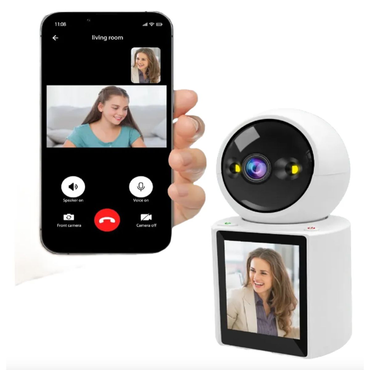 GENERICO - Cámara Video Seguridad Wifi Videollamada Bidireccional 1080p Blanco
