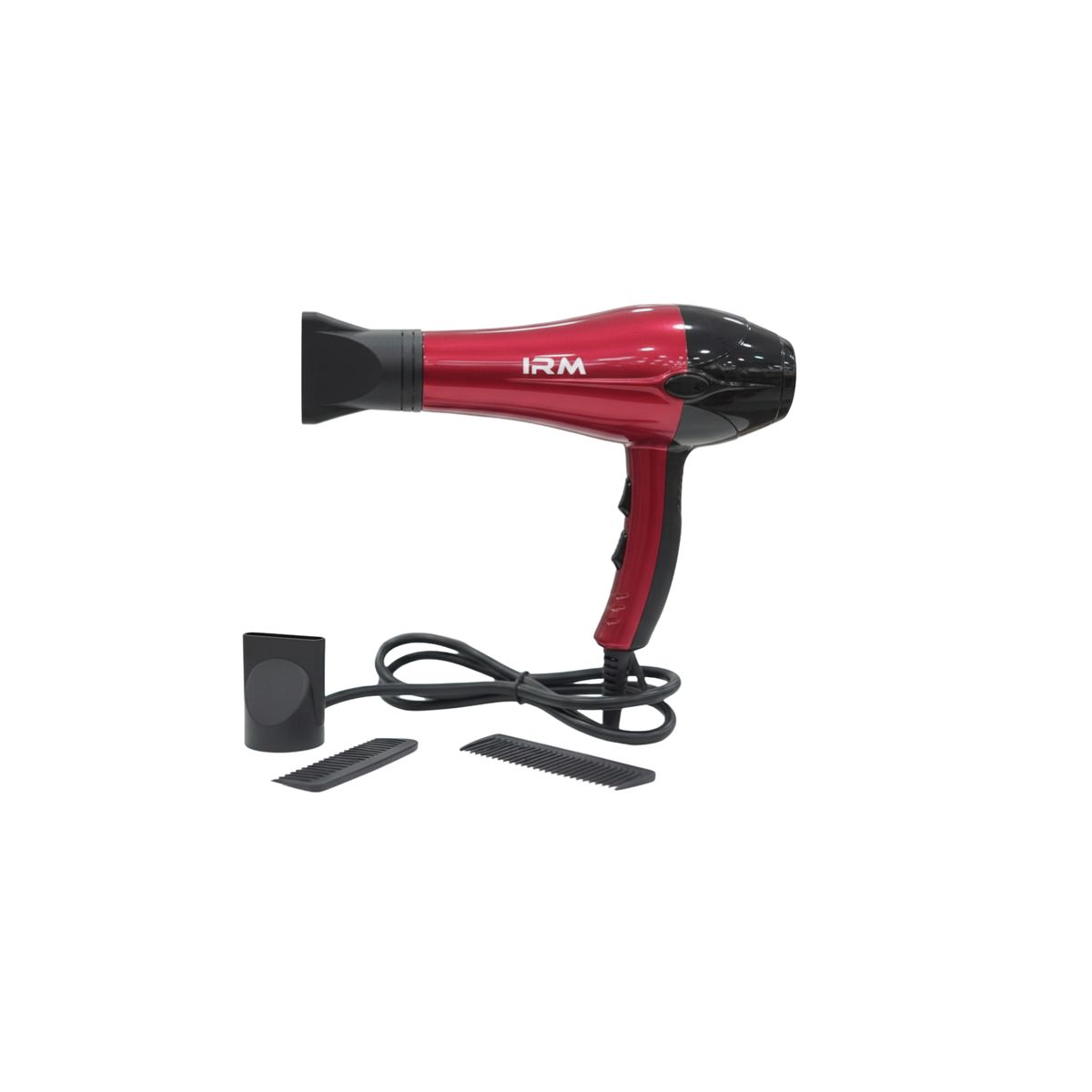 IRM - Secador De Cabello Profesional 3000w Irm 3 Accesorios Color Rojo y Negro