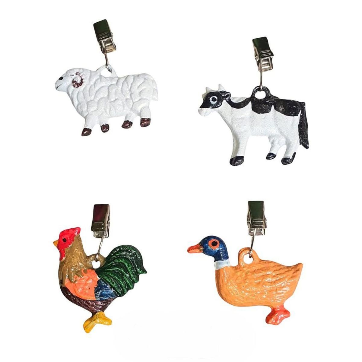 GENERICO - Set de 04 Sujetadores para Mantel Retro de Hierro Fundido Granja