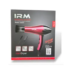 IRM - Secador De Cabello Profesional 3000w 3 Accesorios Color Rojo y Negro