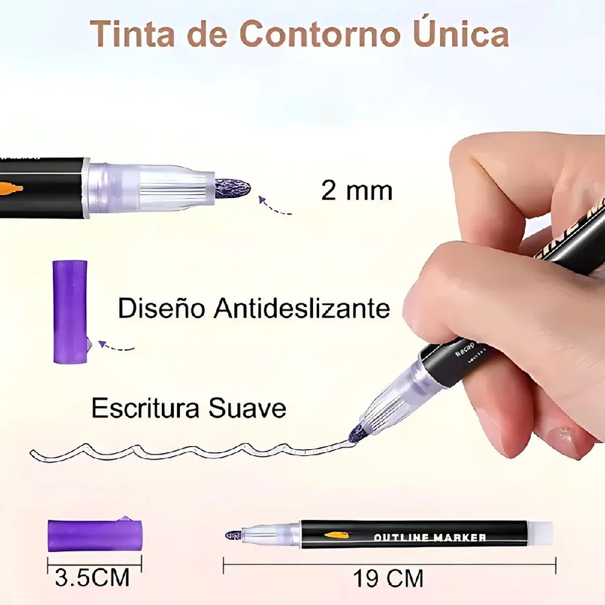 GENERICO - Set 24 Marcadores Rotuladores Doble Línea Metalizados De Gel