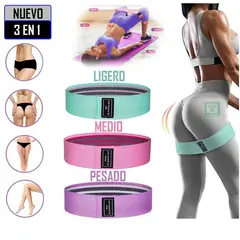 MOVI - Banda de Elásticas para Piernas y Glúteos, tela Antideslizante 3 Niveles