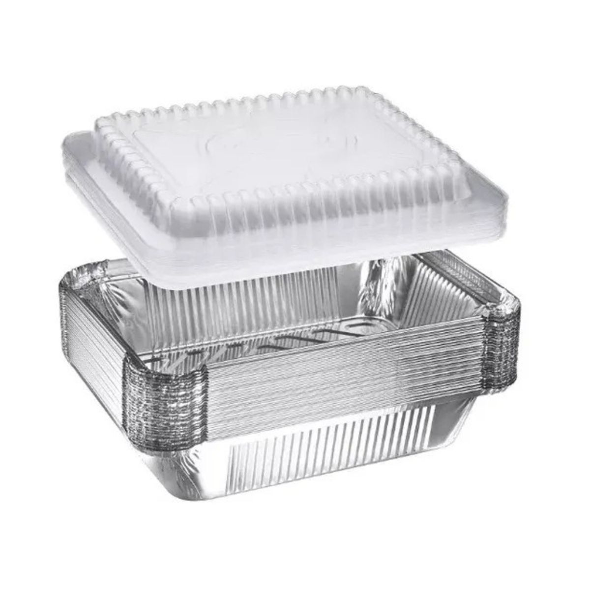 GENERICO - Bandejas Aluminio con Tapa Transparente C18 Pack 50 und Envases Desechables