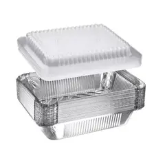 GENERICO - Bandejas Aluminio con Tapa Transparente C18 Pack 50 und Envases Desechables