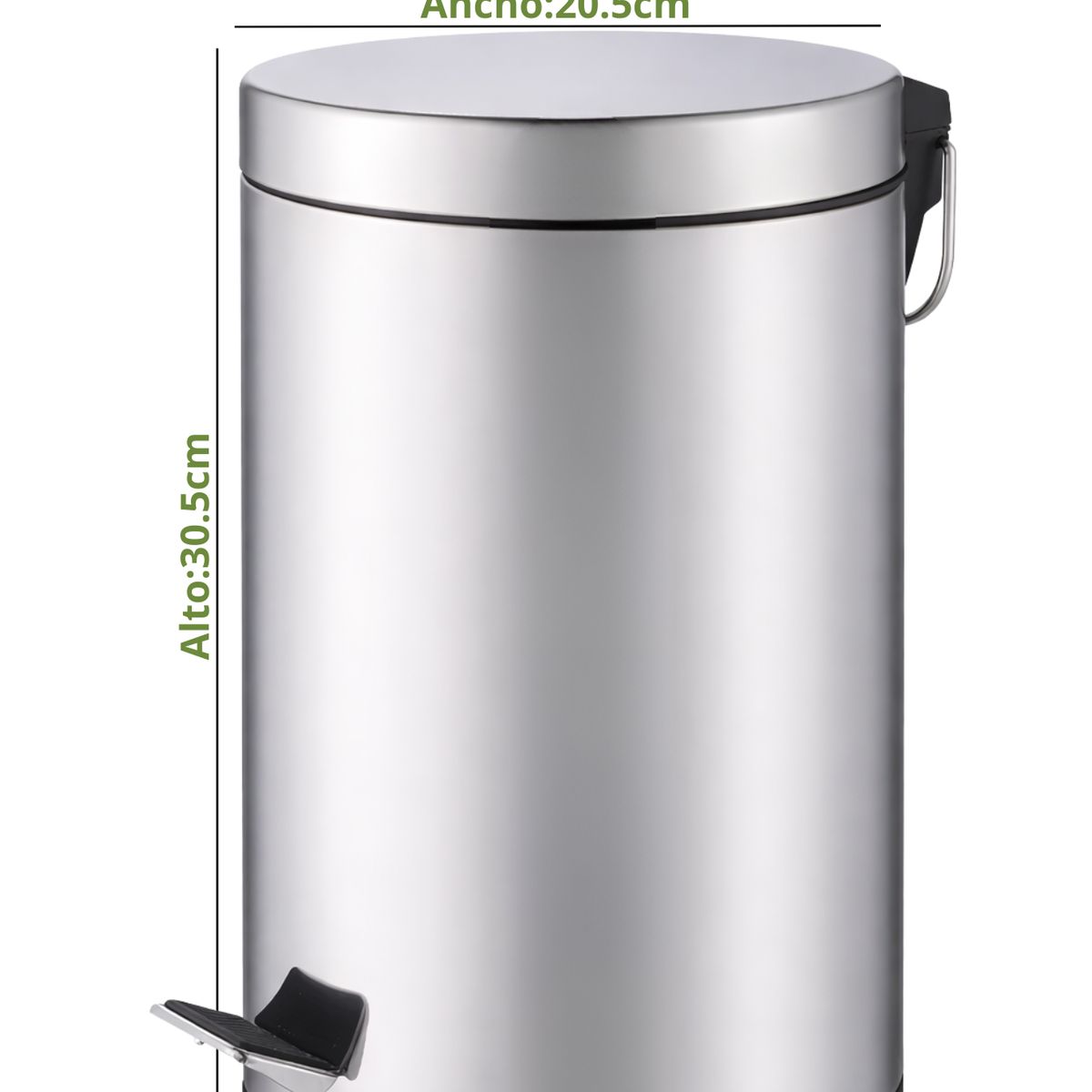 GENERICO - Basurero Con Pedal Y Cierre Suave Acero Inoxidable 7L