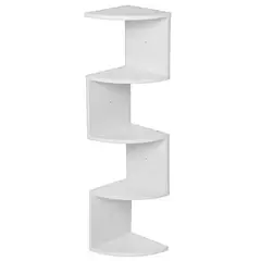 GENERICO - Repisa Esquinero Flotante 5 Niveles Decoracion Moderna Blanco