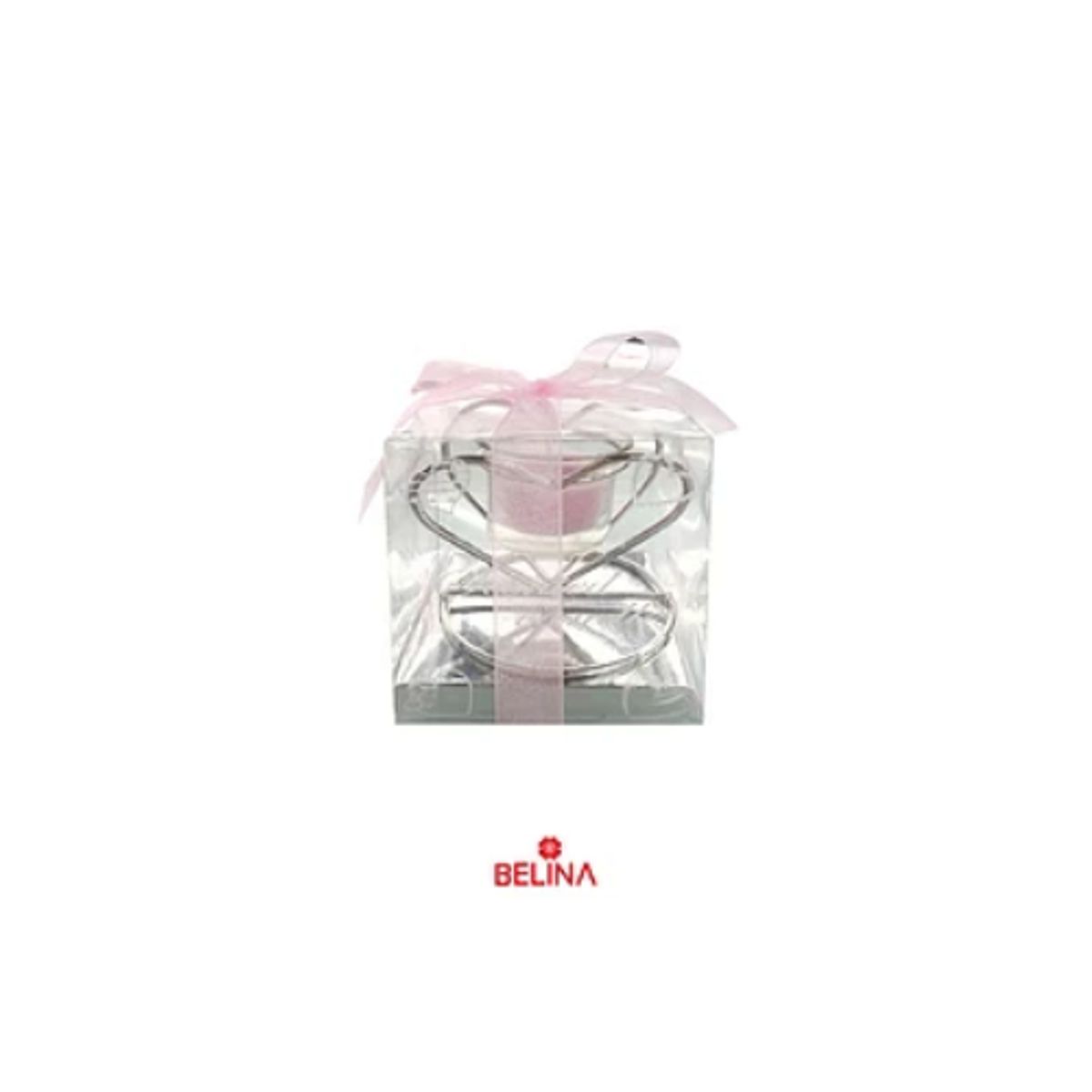 GENERICO - Mini vela con portavela de corazón 8x8x9cm