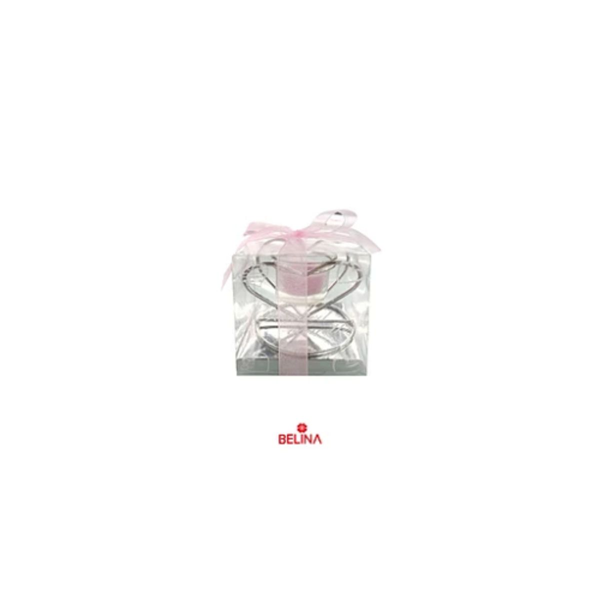 GENERICO - Mini vela con portavela de corazón 8x8x9cm