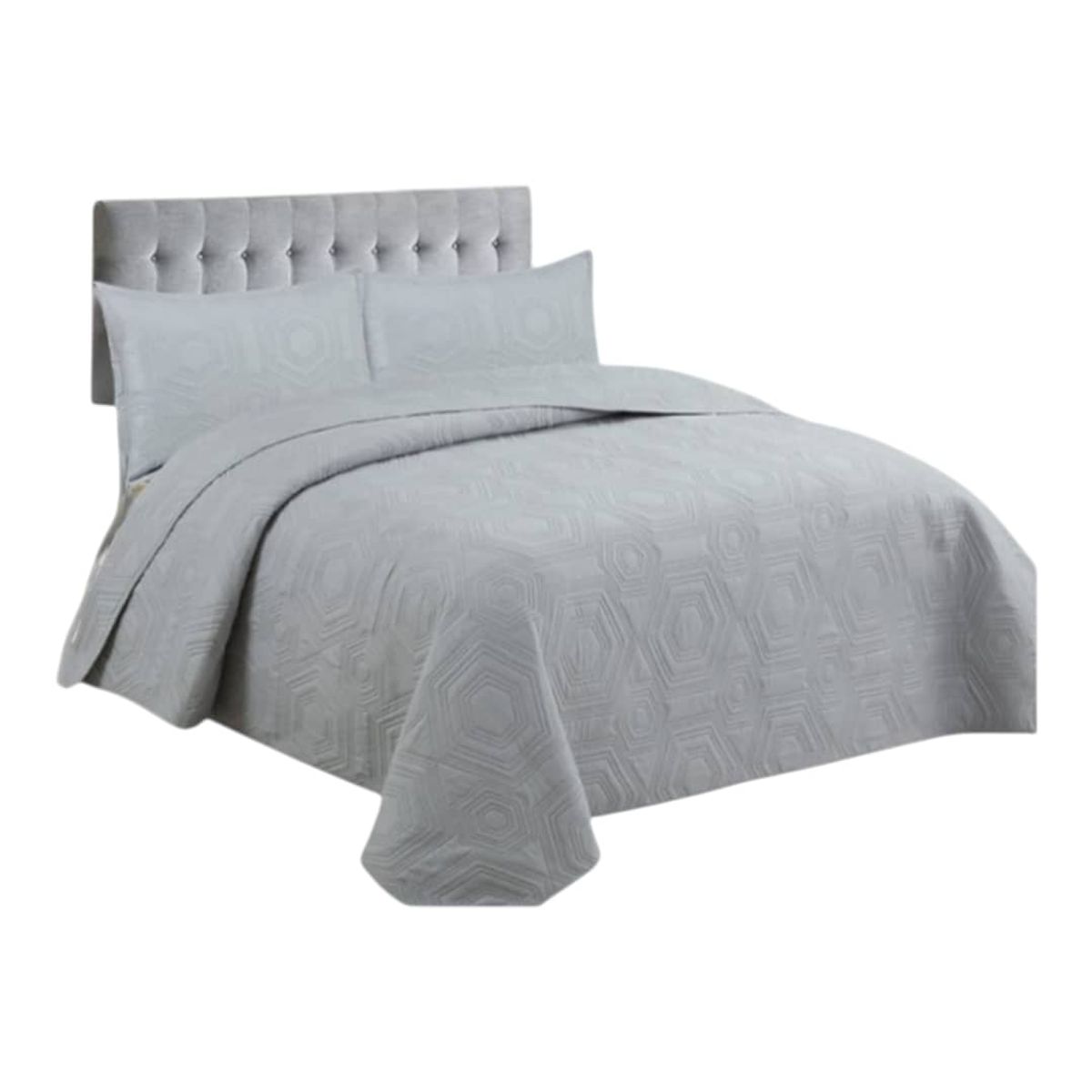 GENERICO - Cobertor Quilt De Verano King  Color Gris