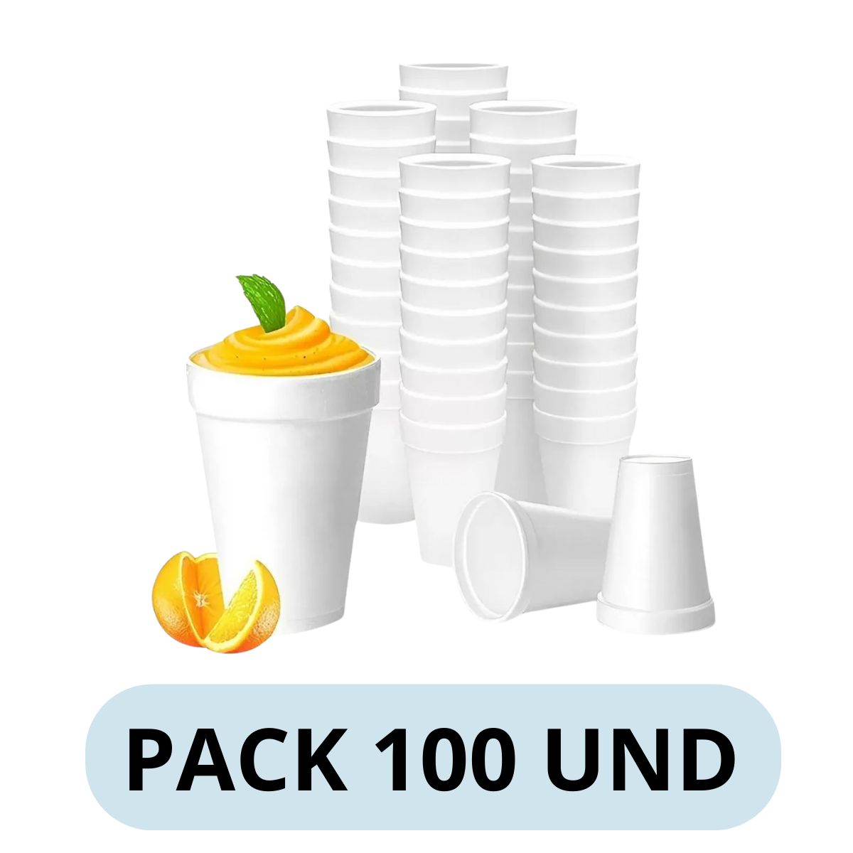 GENERICO - Vasos de Plumavit Térmicos 8oz Vaso Café Pack 100 Unidades