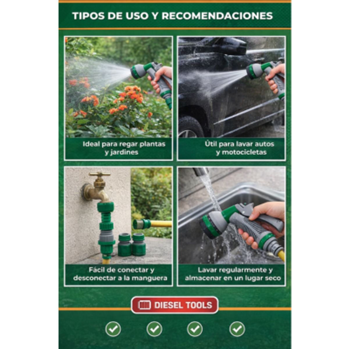 KAMASA - Mangueja De Riego de agua para jardin para flores picina 30 Mt Kamasa