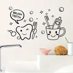 GENERICO - Vinilo Decorativo de Pared Infantil Diseño Higiene Dental