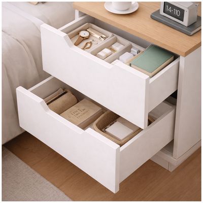 Imagen 2 del producto Velador 2 Niveles Con 2 Cajones 40*34*48