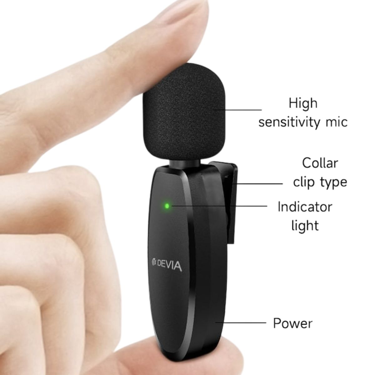 DEVIA - Micrófono Lavalier Inalámbrico Devia Kintone Series USB-C