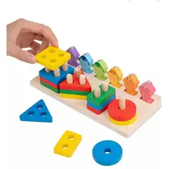 GENERICO - Juego Educativo Pesca Y Figuras Geometricas De Madera