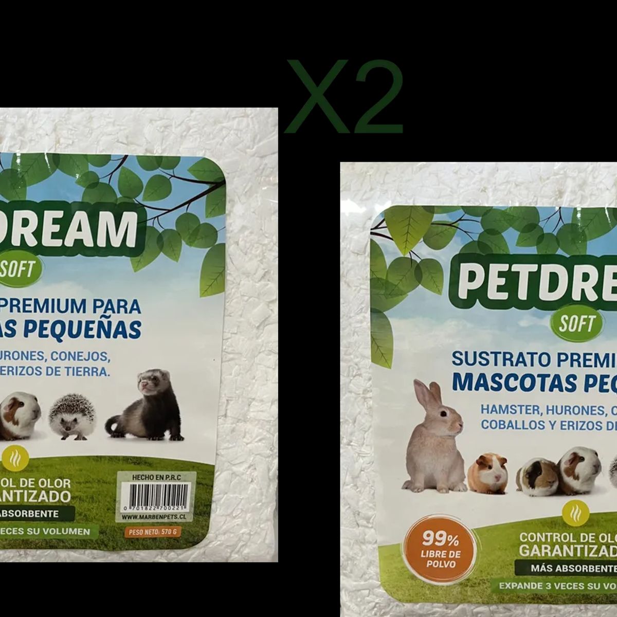 GENERICO - X2 Pet Dream Sustrato Papel Premium Para Mascotas Roedores
