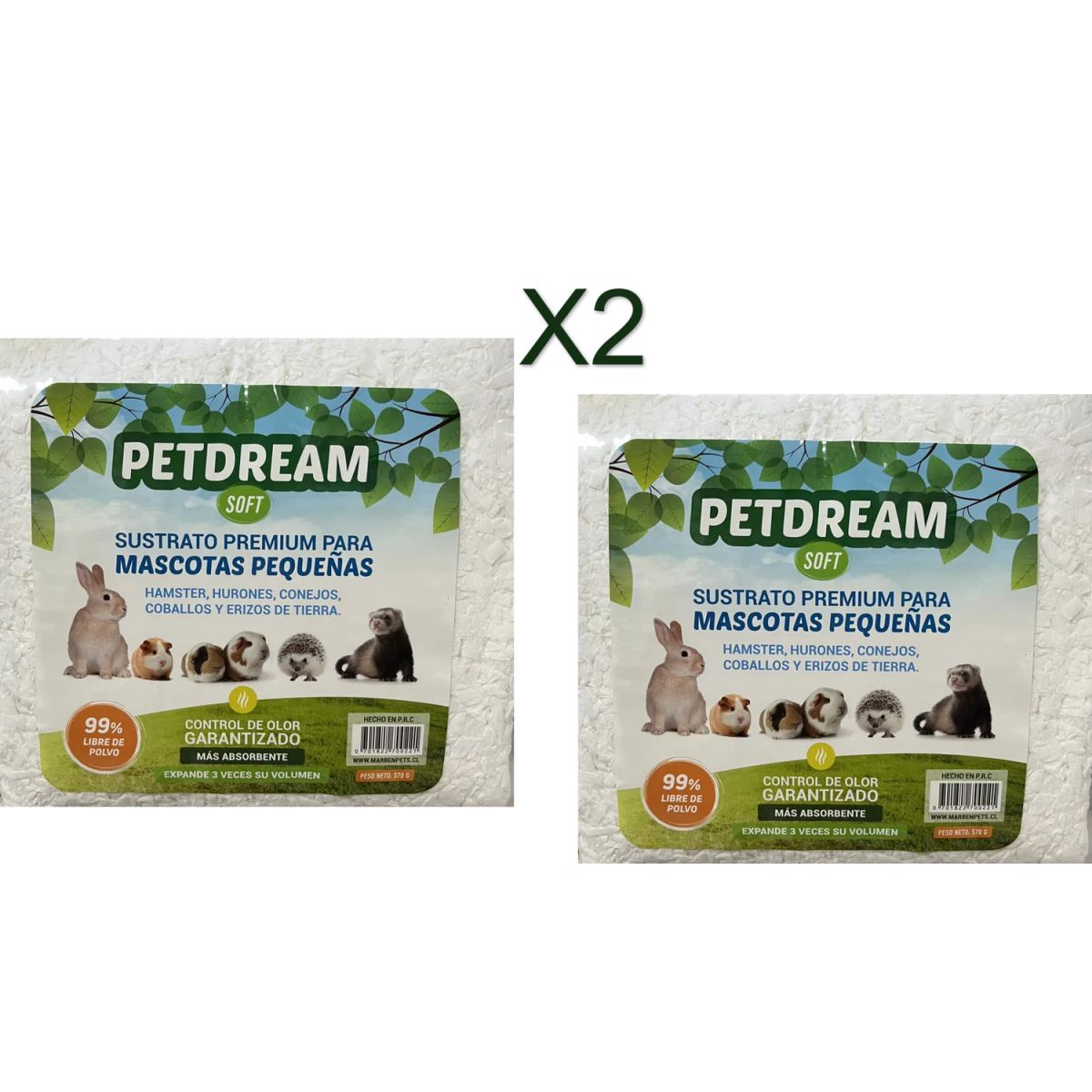 GENERICO - X2 Pet Dream Sustrato Papel Premium Para Mascotas Roedores