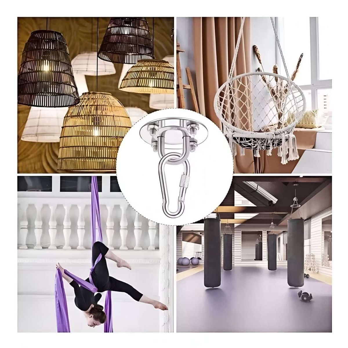 GENERICO - Pack de 2 Ganchos De Techo De Suspensión Alta Calidad Para Hamaca