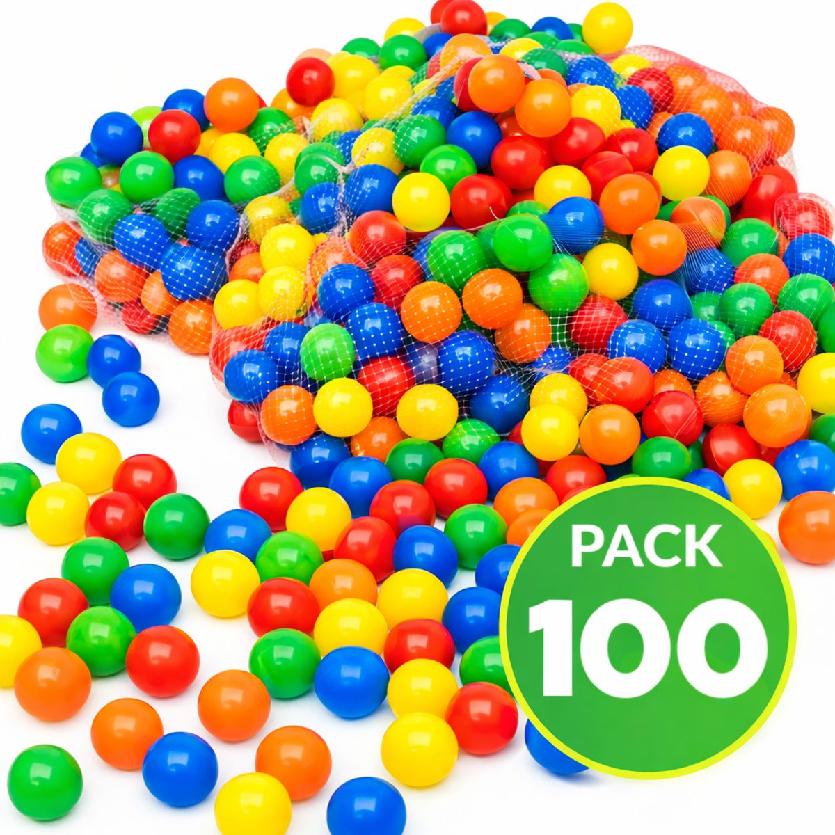 GENERICO - Pack 100 Pelotas Plásticas Para Piscina 8cm Mix Colores