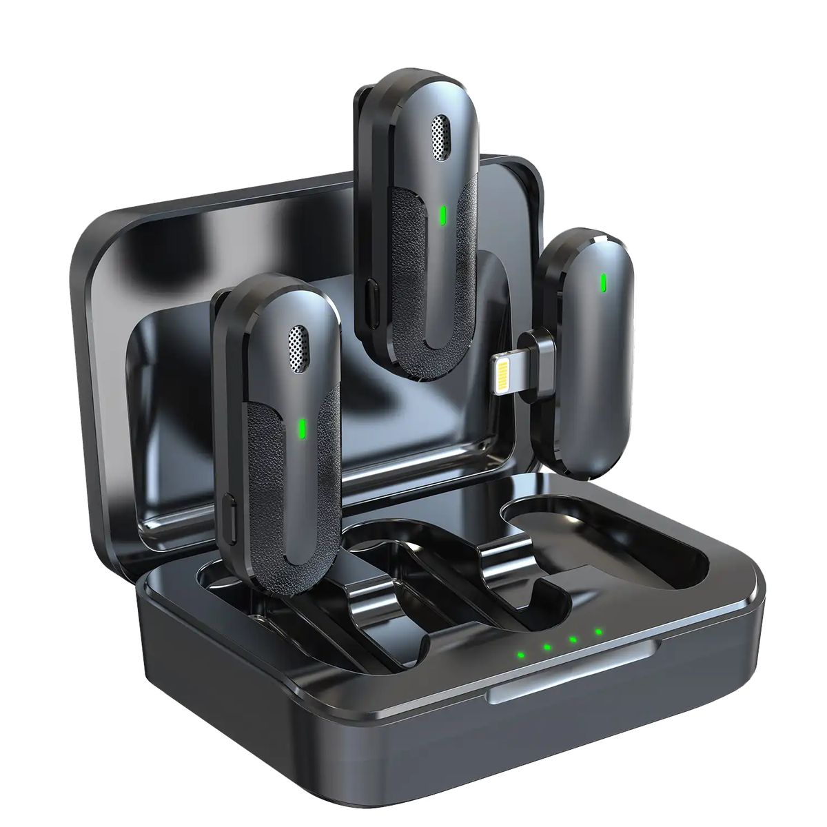 DEVIA - Micrófonos Dobles Inalámbricos Devia con Lightning Audio HD Estable y Batería Extendida Lavalier