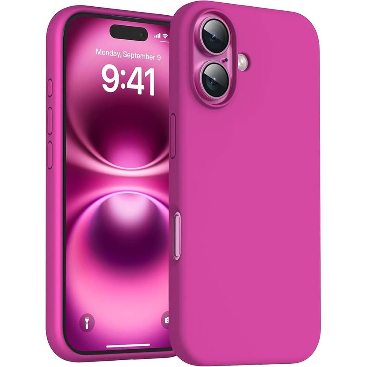 GENERICO - Carcasa De Silicona Soft Para iPhone 17 Normal  - Dark Hot Pink