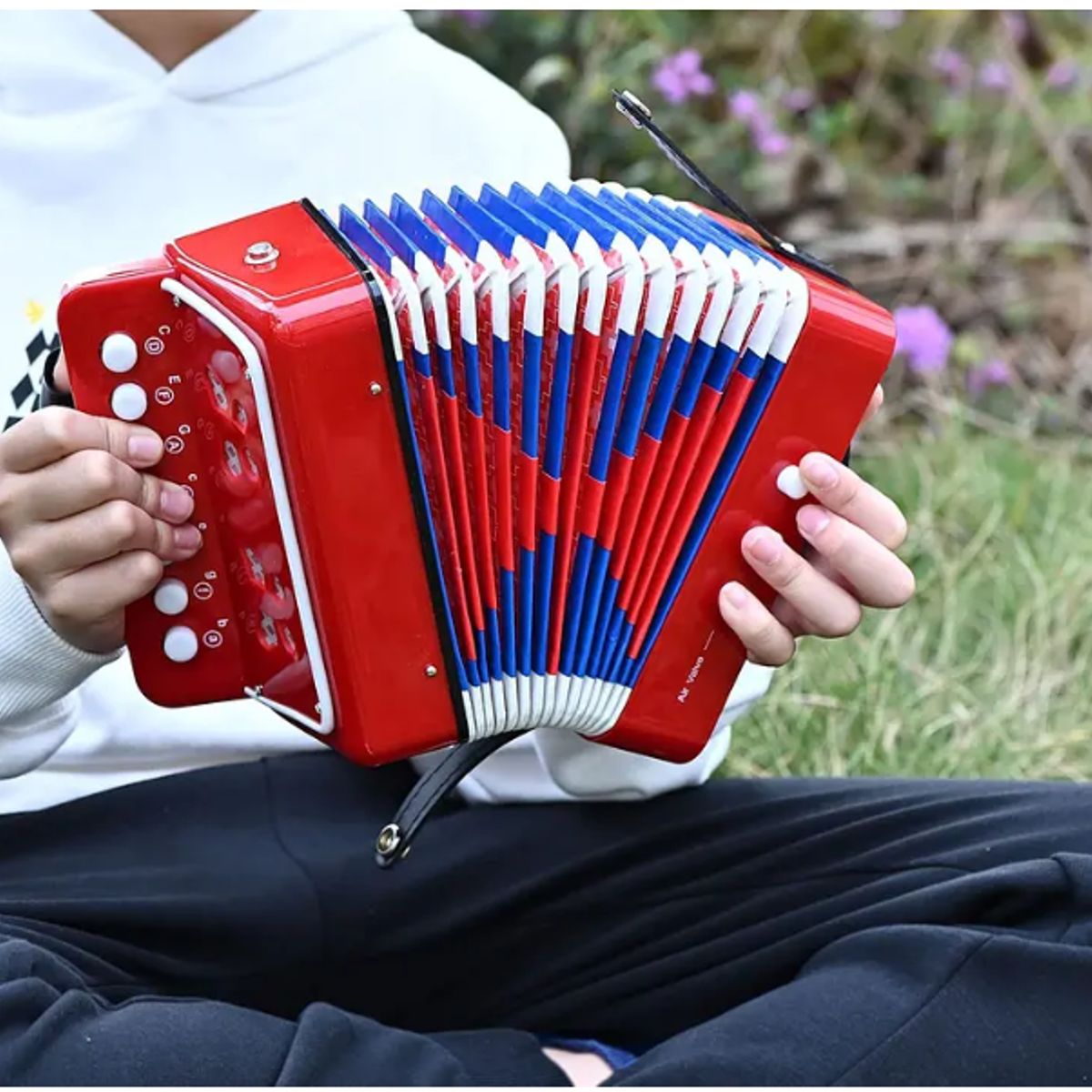 GENERICO - Acordeon Didactico Infantil 7 Notas Rojo Juguete Musical