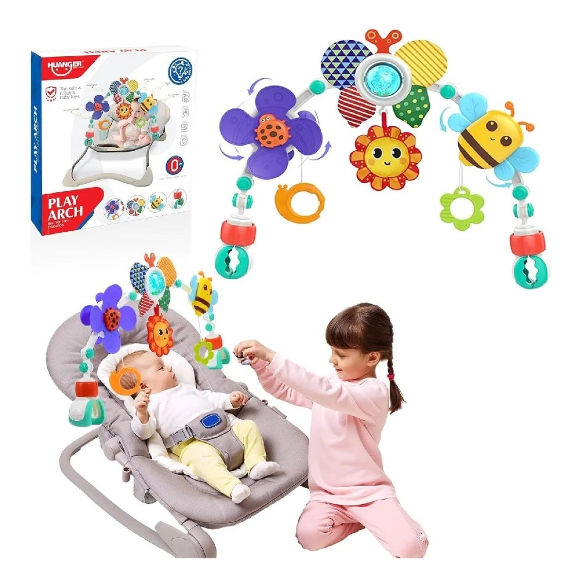 GENERICO - Arco Móvil Estimulación Bebé Para Coche Cuna Sillas Mariposa