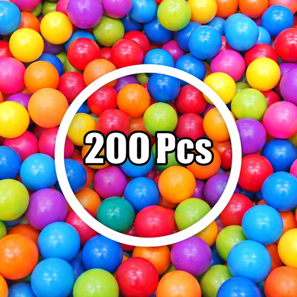 GENERICO - Pack 200 Pelotas Plásticas Para Piscina 8cm Mix Colores