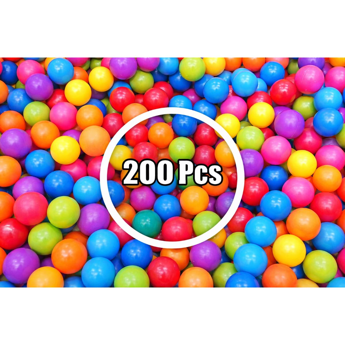 GENERICO - Pack 200 Pelotas Plásticas Para Piscina 8cm Mix Colores
