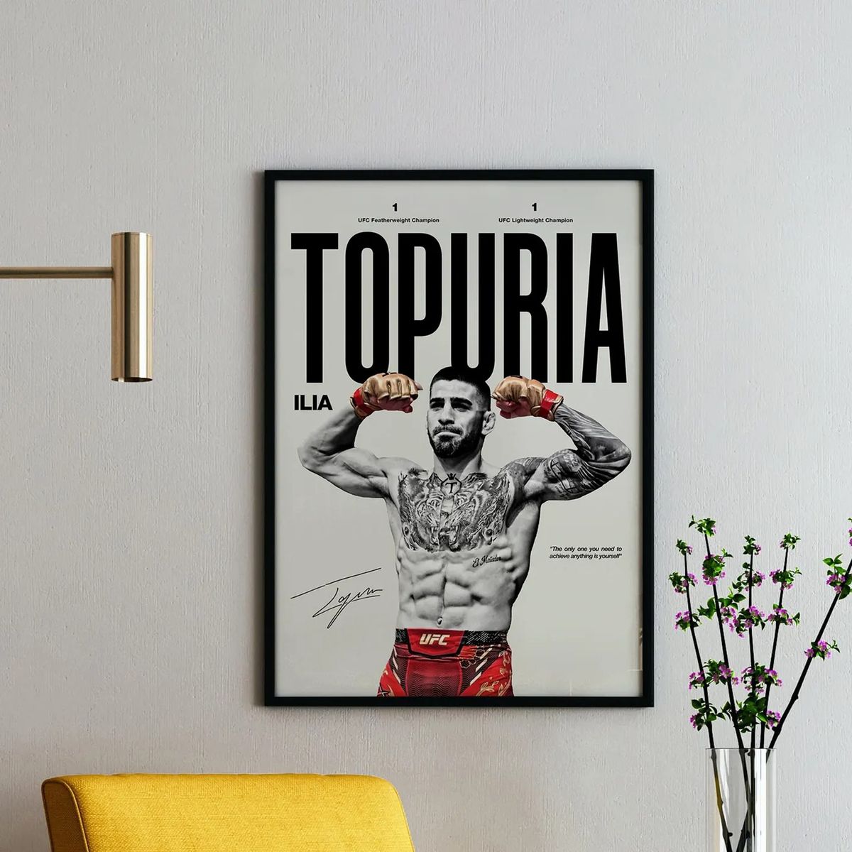 GENERICO - Cuadro Ilia Topuria Campeón Profesional Ufc Mma + Marco