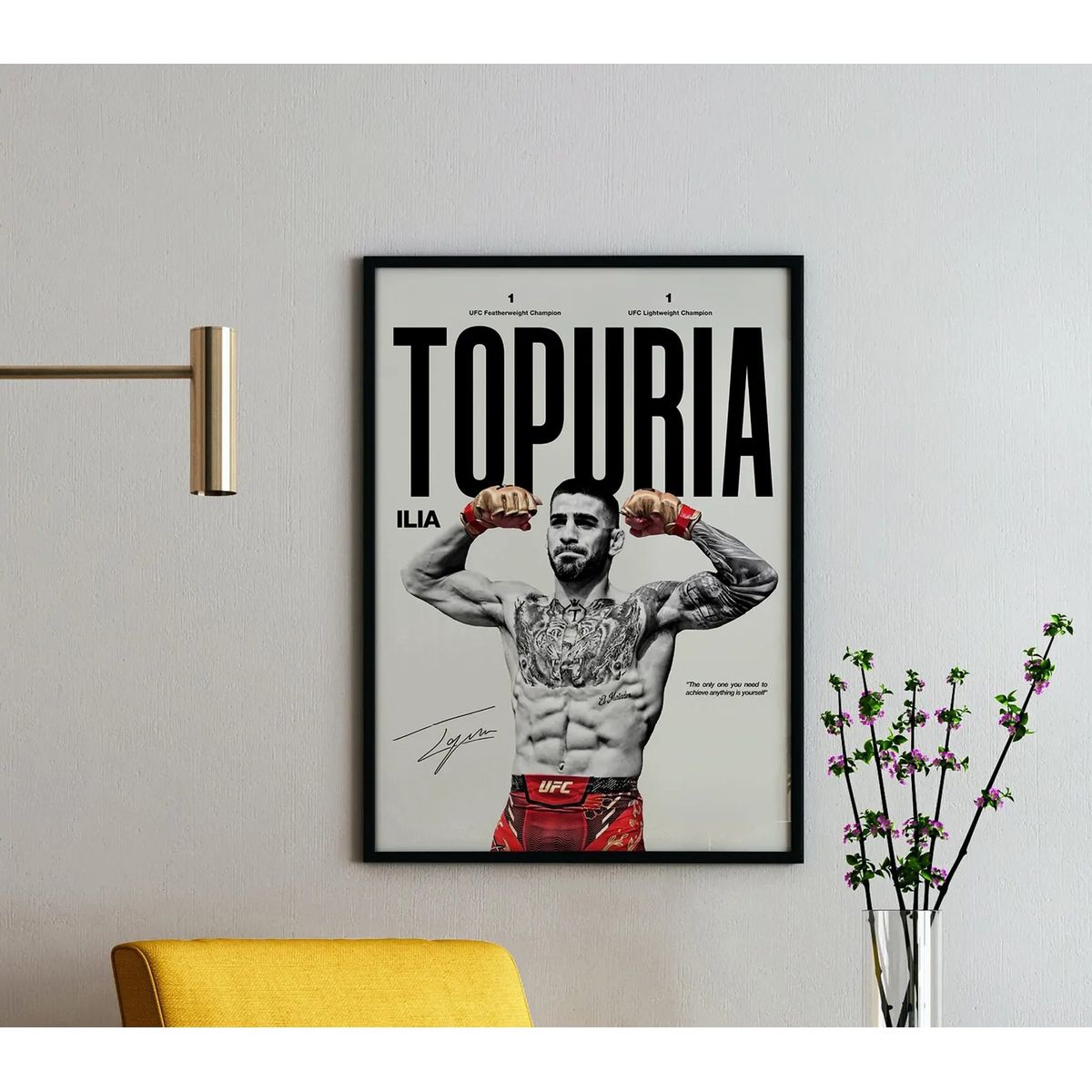 GENERICO - Cuadro Ilia Topuria Campeón Profesional Ufc Mma + Marco