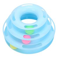 Juguete Con Pelotas Para Mascotas Gatos 3 Niveles Divertido Celeste