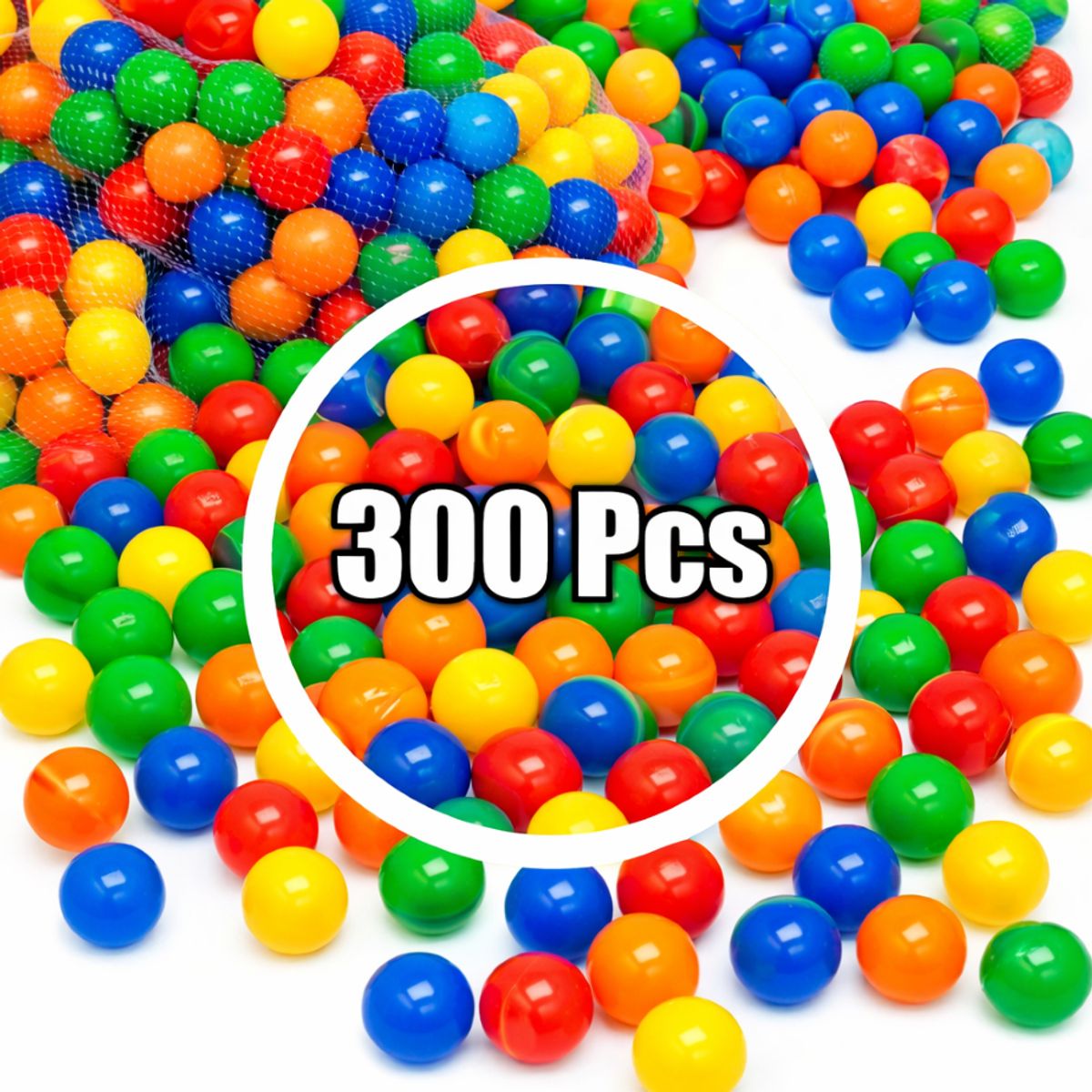 GENERICO - Pack 300 Pelotas Plásticas Para Piscina 8cm Mix Colores