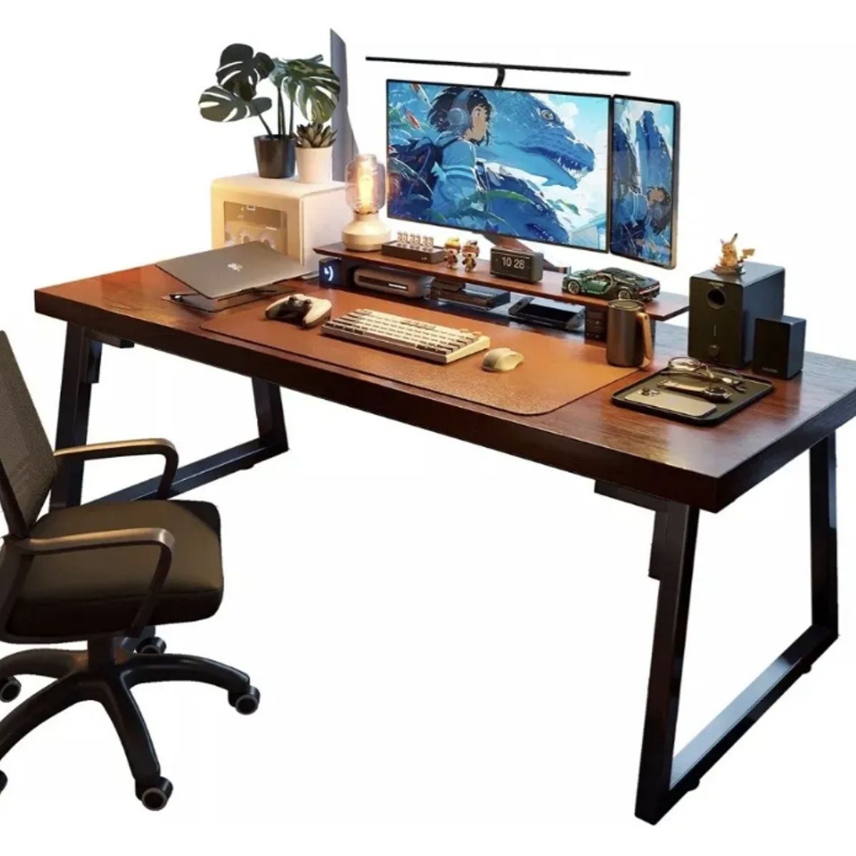 GENERICO - Escritorio Oficina Gamer Ejecutivo Madera 140x60x75 Café