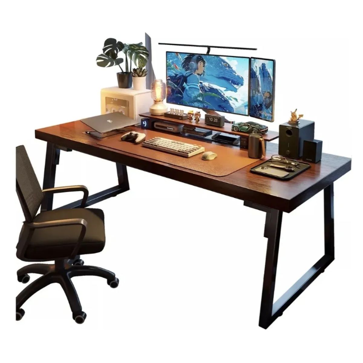 GENERICO - Escritorio Oficina Gamer Ejecutivo Madera 140x60x75 Café
