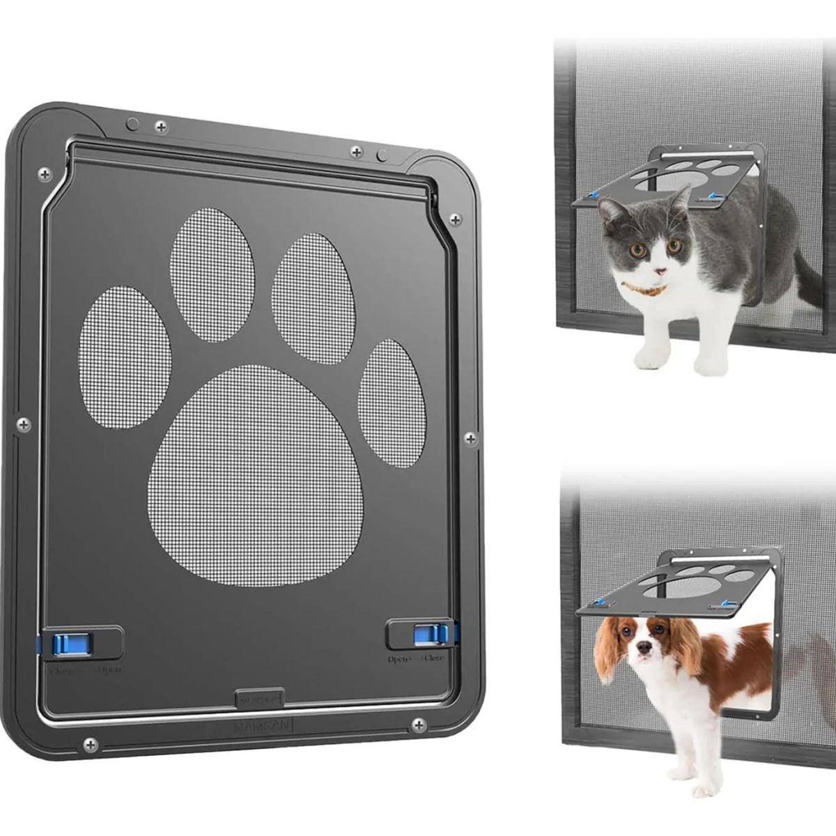 GENERICO - Puerta Exterior Para Mascotas Perros Gatos Negro