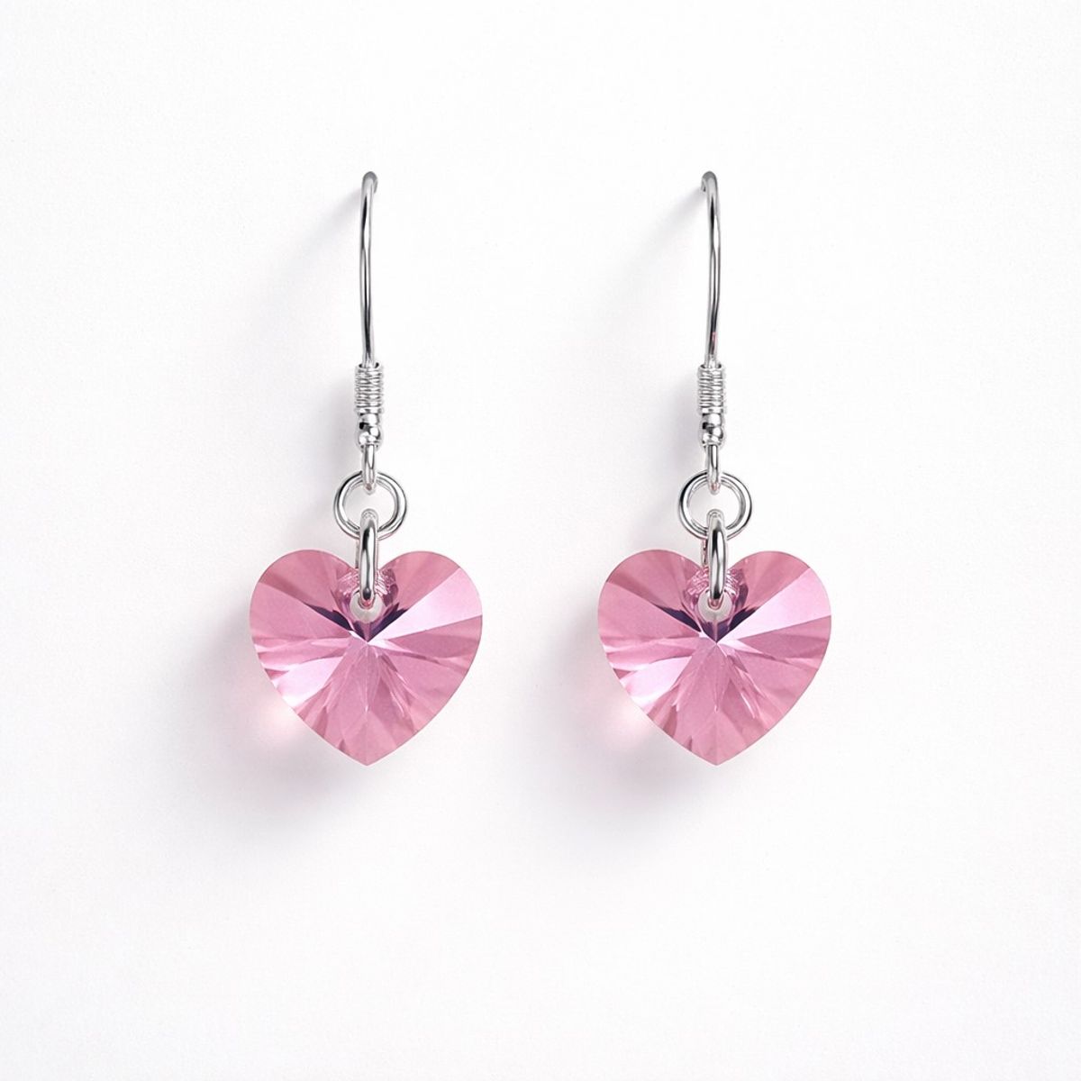 LK LUKSO - Aros Cristal Austriaco Corazón Rosa Plata Ley 925