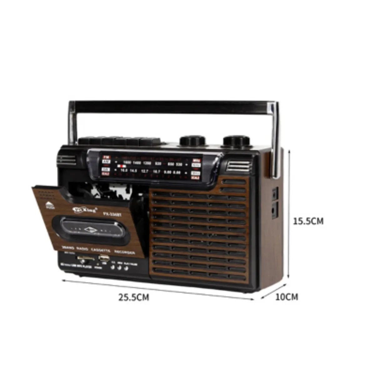 GENERICO - Radio Cassette Vintage Antigua Amfm Mp3 Sd Usb A Pilas con Bluetooth