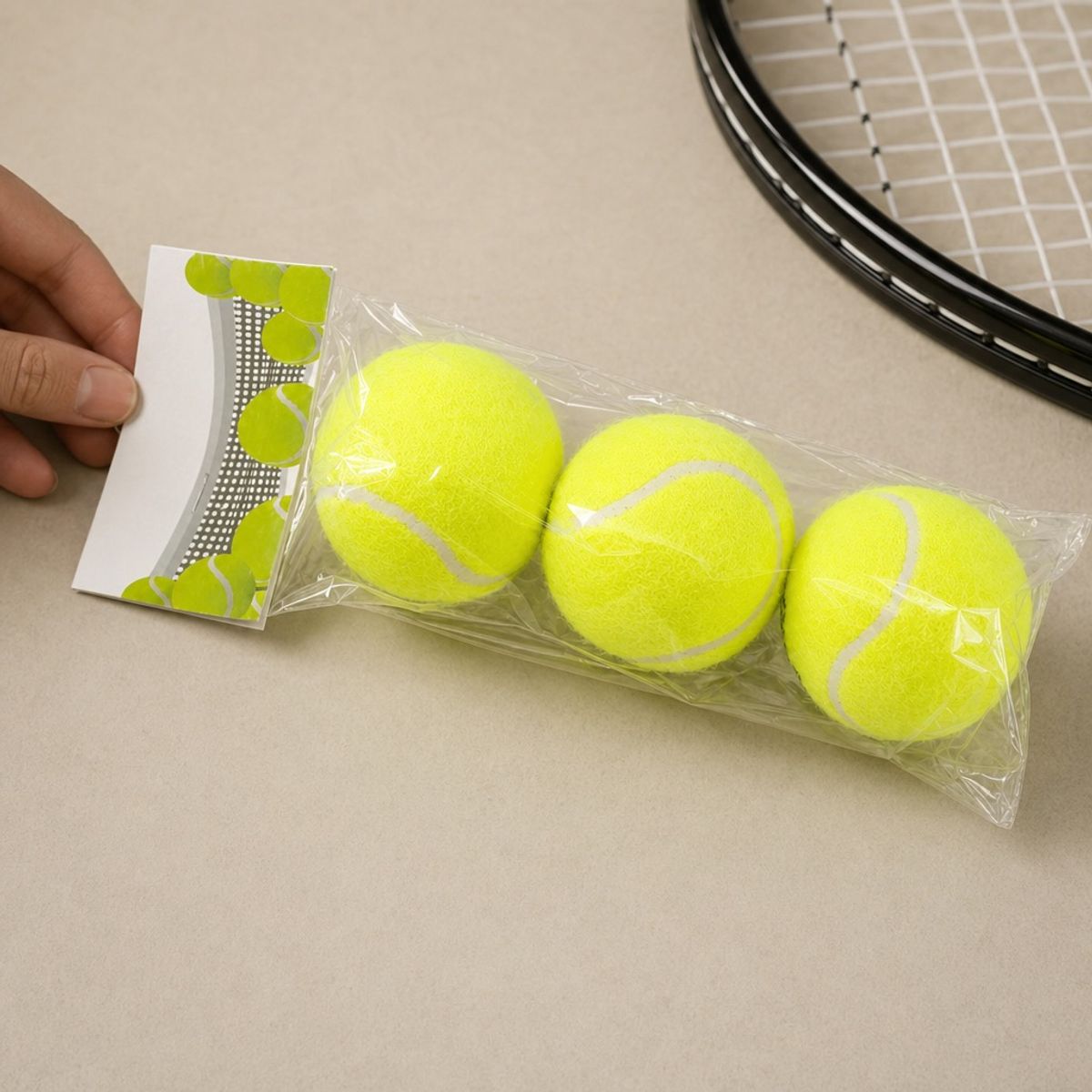 HOMESTAR - Pelotas Tenis 6.5 cm Amarillo Fluorescente Pack 3 Unidades Goma