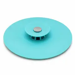 HOMESTAR - Tapa selladora de silicona turquesa para desagüe de piso, 10 cm