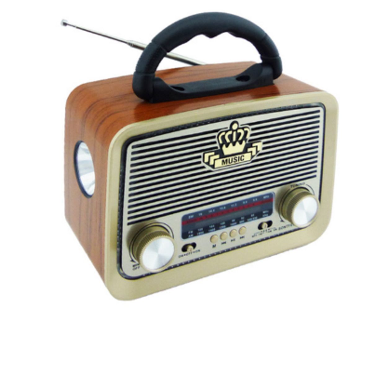 GENERICO - Radio Multibanda Solar Retro Conexion Bluetooth FM USB Y TF