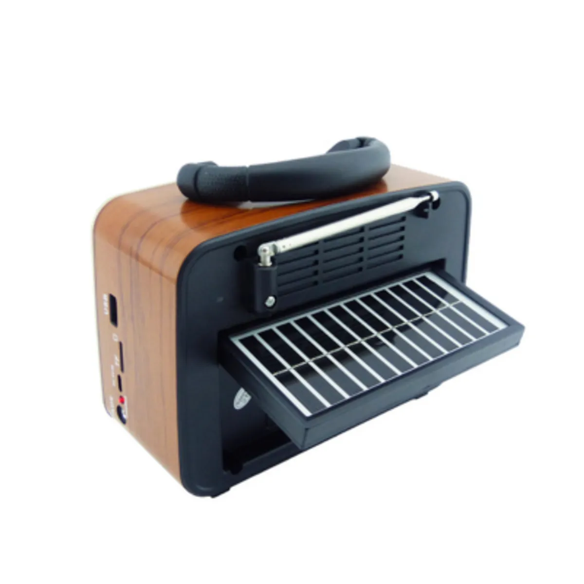 GENERICO - Radio Multibanda Solar Retro Conexion Bluetooth FM USB Y TF