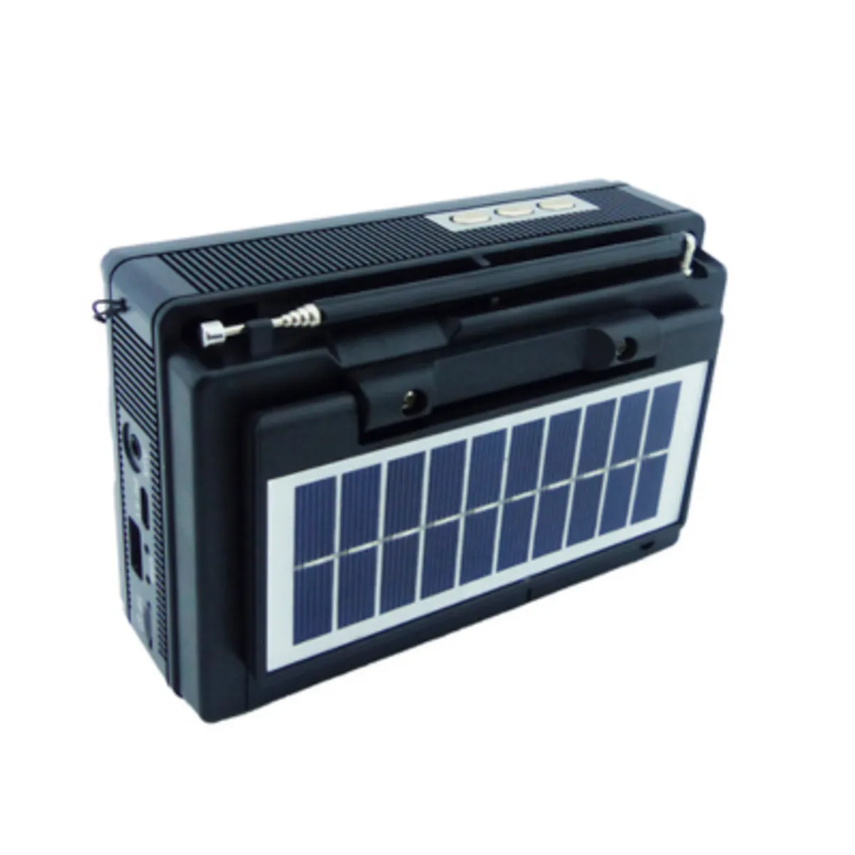 GENERICO - Radio Multibanda Solar Recargable Con Conexion Bluetooth FM AUX USB Y TF