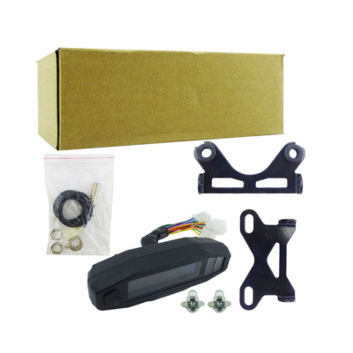 GENERICO - Velocimetro Para Moto Full Digital Universal Que Indica RPM Marchas Giro Y Bencina