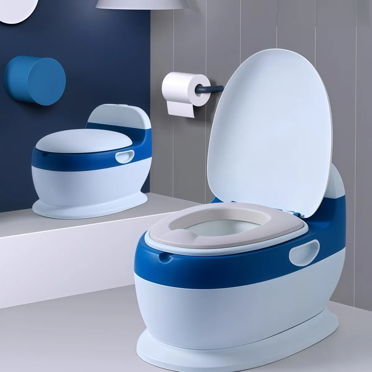 GENERICO - Bacinica Bañito Entrenador Niños Cojín suave con música 560 Azul