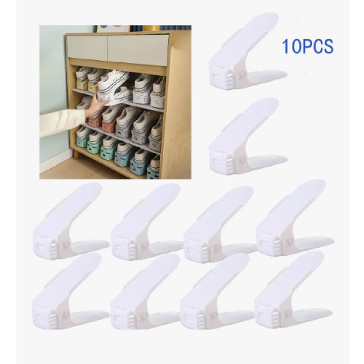 GENERICO - Organizador De Zapatos Con Soporte - Set De 10 Unidades