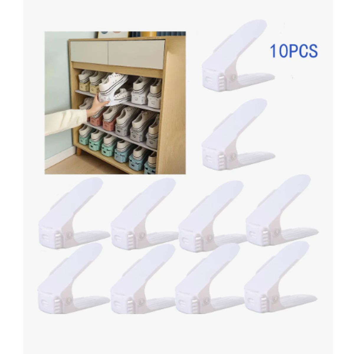 GENERICO - Organizador De Zapatos Con Soporte - Set De 10 Unidades